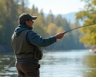Learning fly-fishing casting techniques